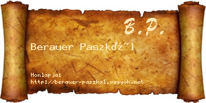 Berauer Paszkál névjegykártya